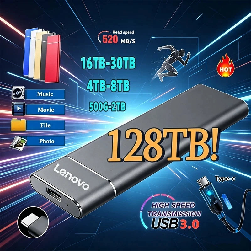 Mini USB Portable SSD 256TB 1TB 2TB High-speed Original Mass Storage SSD USB3.0 External Hard Drive for SSD Computer Laptop