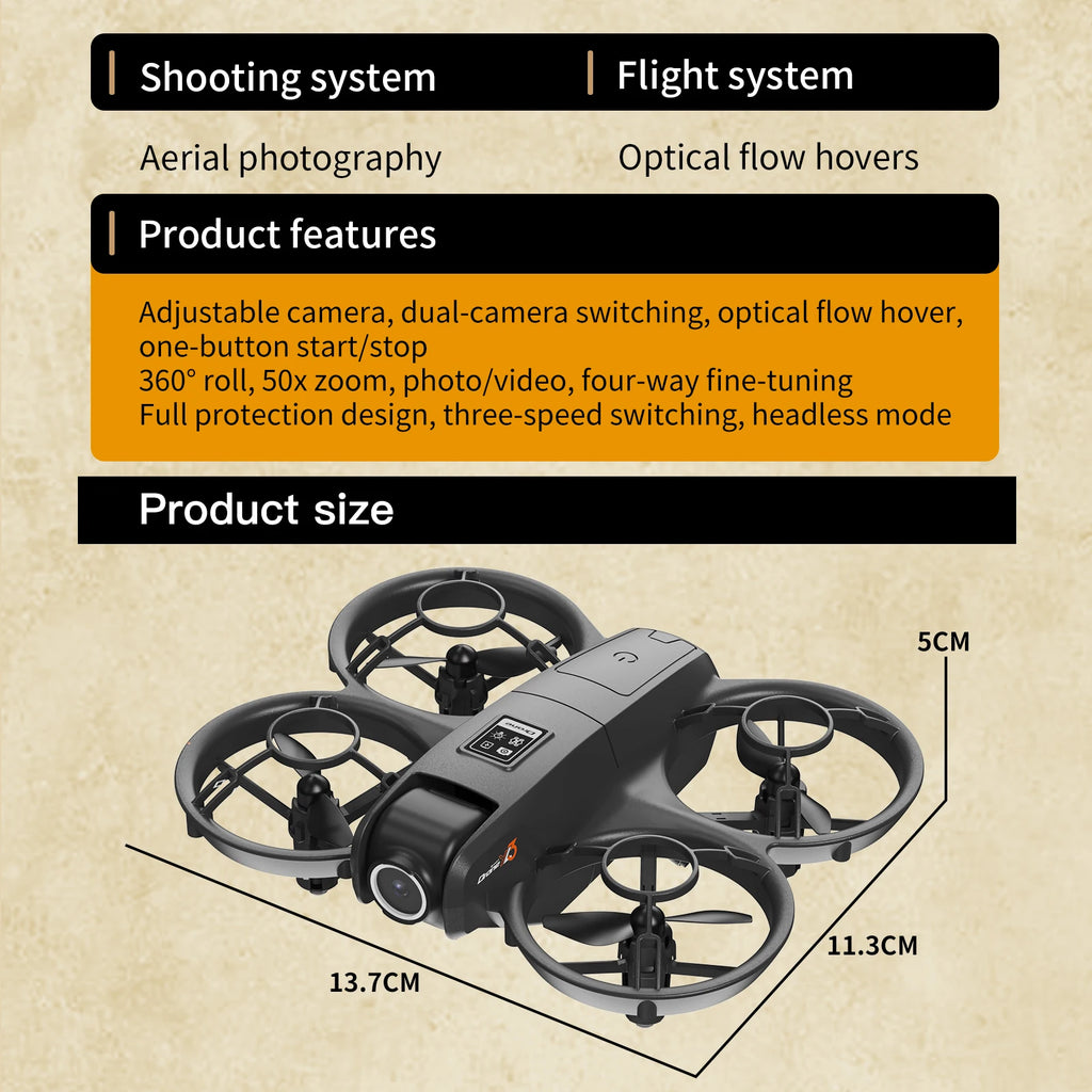 2026 Mini Quadcopter Screen Aerial Photography High-Definition Dual-Camera Foldable 3D Flip App Control Drone Optical Flow