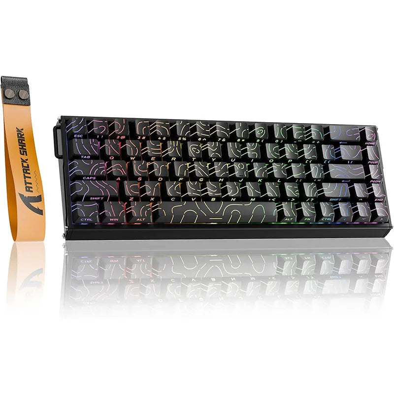 ATTACK SHARK X68MAX HE Rapid Trigger Wired Aluminum Gaming Keyboard,0.005mm RT Accuracy,Hall Effect Magnetic Switches,8KHz,RGB