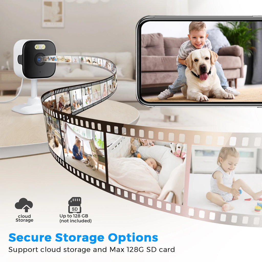 BESDER 5MP Mini Cube Camera Wifi Indoor Two Way Audio Human Detection Home 3MP CCTV Security IP Camera 2MP 5X Zoom O-Kam Pro APP