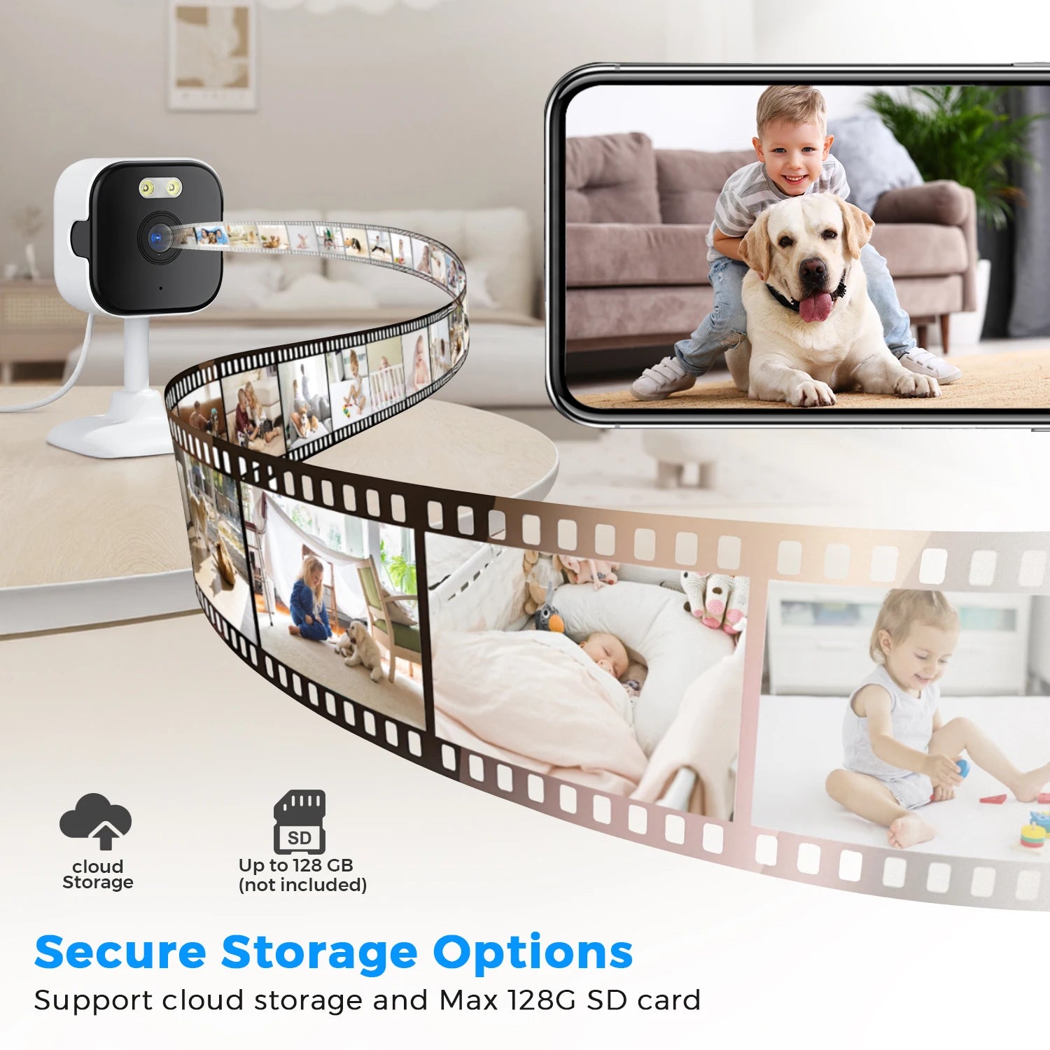 BESDER 5MP Mini Cube Camera Wifi Indoor Two Way Audio Human Detection Home 3MP CCTV Security IP Camera 2MP 5X Zoom O-Kam Pro APP