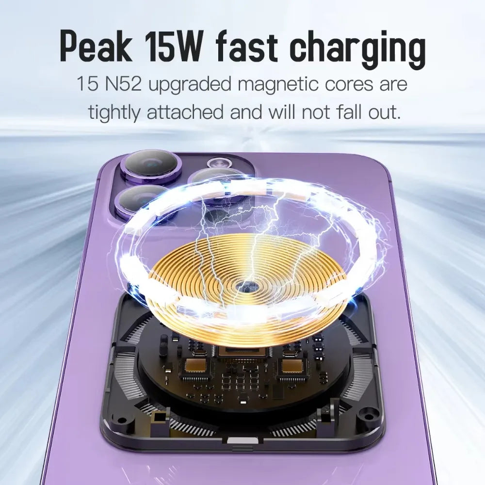 2 in 1 Foldable Magnetic Wireless Charger For Magsafe iPhone 16 15 14 13 12 Samsung Xiaomi Apple Watch 9-2 Airpods Fast Charging