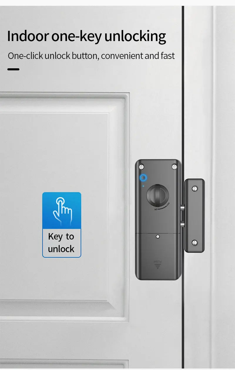 Tuya APP Remotely Control IC Card Lock Invisible Automatic Motor Bolt Lock For Home Wooden Door No Drilling Hole Installation
