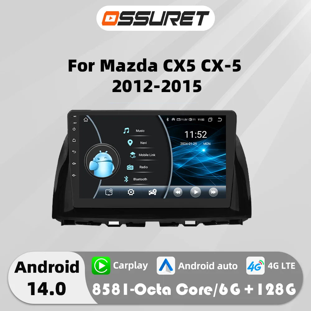 Android 13 For Mazda CX5 CX-5 2012-2015 Car radio multimedia player GPS navi Stereo 4G 8Core Autoradio 2din Touch screen Audio
