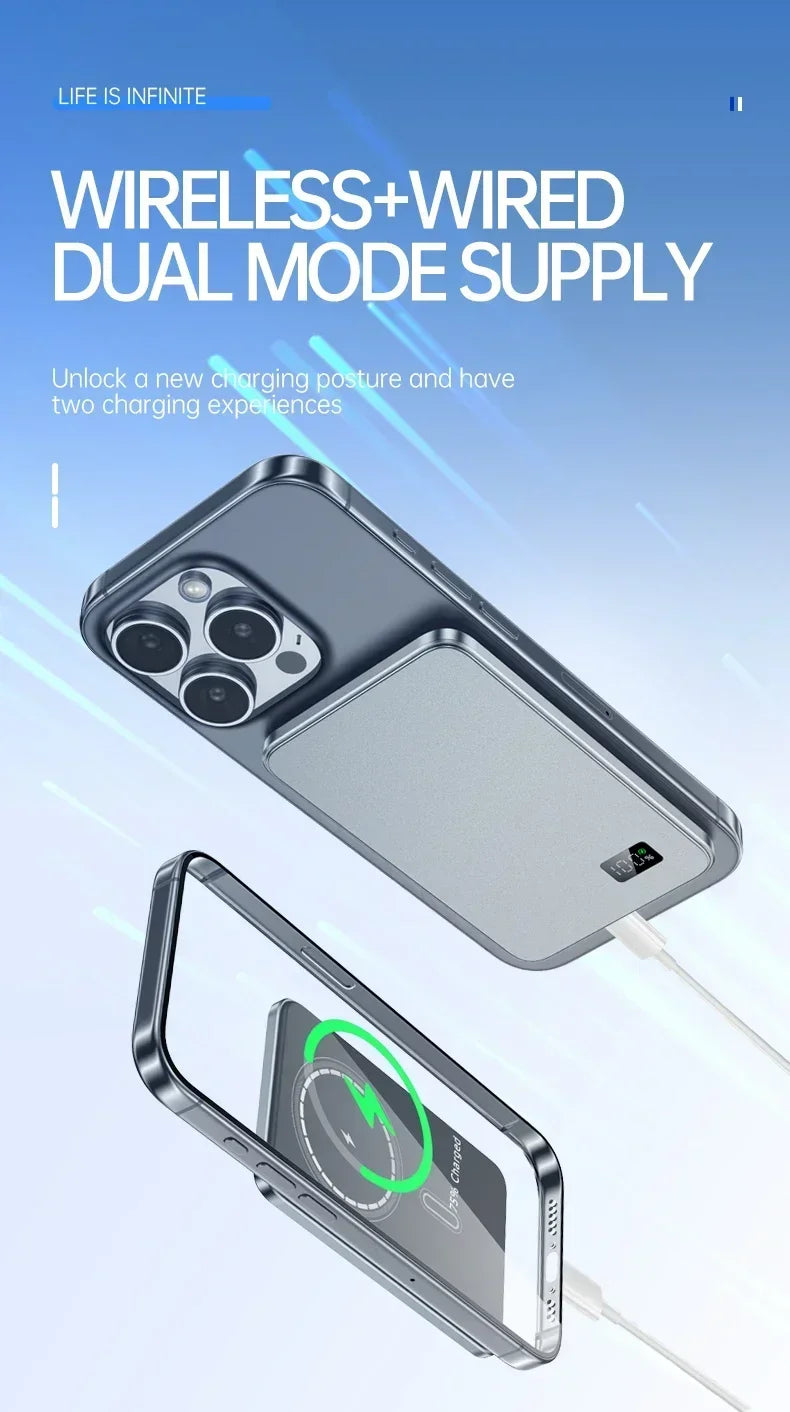 Lenovo CCC Power Bank 50000mAh For MagSafe Slim Magnetic Wireless Power Bank 22.5W External Portable Battery For iPhone Samsung