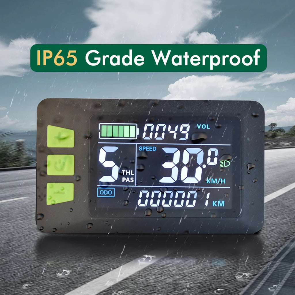 UART2 P3C Waterproof Electric Bike LCD Display Meter E Scooter LCD Panel With USB UART For Mountain Electric Bike Parts (5PIN)