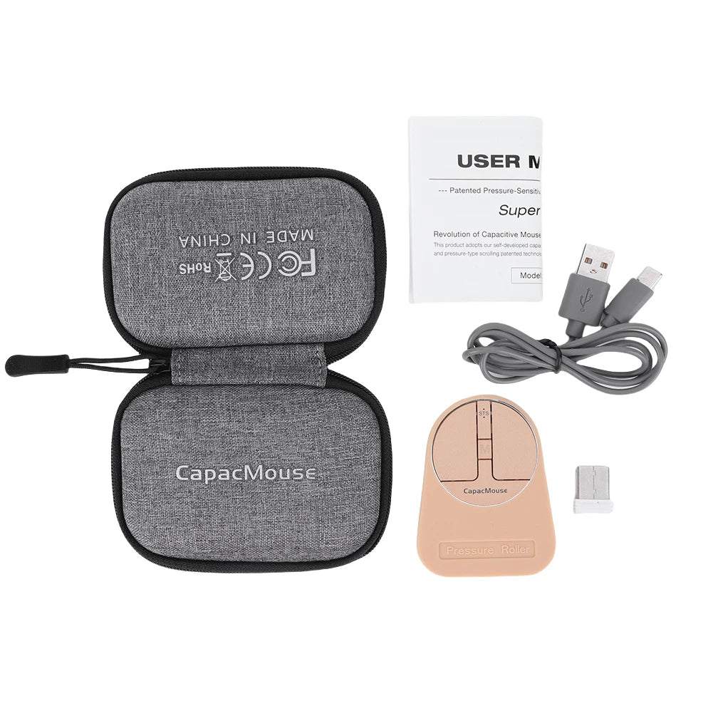 Wireless Mouse 3 Mode Bluetooth5.2/2.4G/USB Mini Capacitive Mice Ultra Thin Wireless Computer Mouse Adjustable DPI for PC Laptop