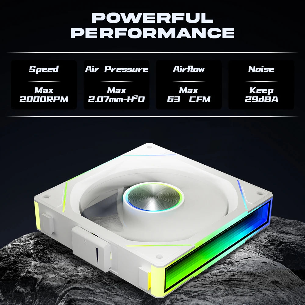 Jungle Leopard Interstellar SE Building Block Fan Triple 12cm White Case 12025 Fan ARGB Desktop Computer Splicing PWM