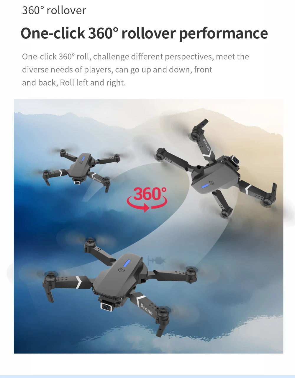 Hot Selling E88 Professional Mini RC Drone 4K Camera FPV Wifi Remote Control Toys for Beginners Quadcopter with HD Camera