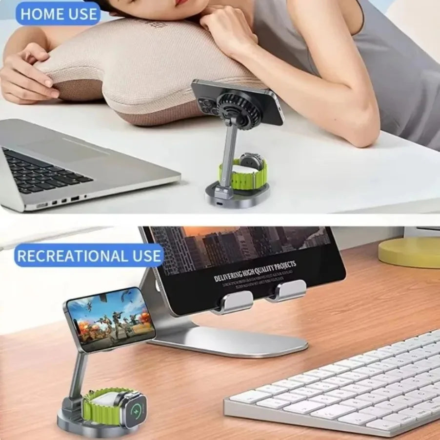 VIKEFON 3 in 1 qi2 Ice Cooling Magnetic Wireless Charger For Magsafe iPhone 16-12 Apple Watch 9 8 7 AirPods Pro2 Fast Charging