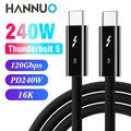 HANNUO PD 240W Fast Charging USB C to C Cable Thunderbolt 5 Cable 120Gbps Data Transfer 16K Video for iPhone 16 17 Macbook Pro