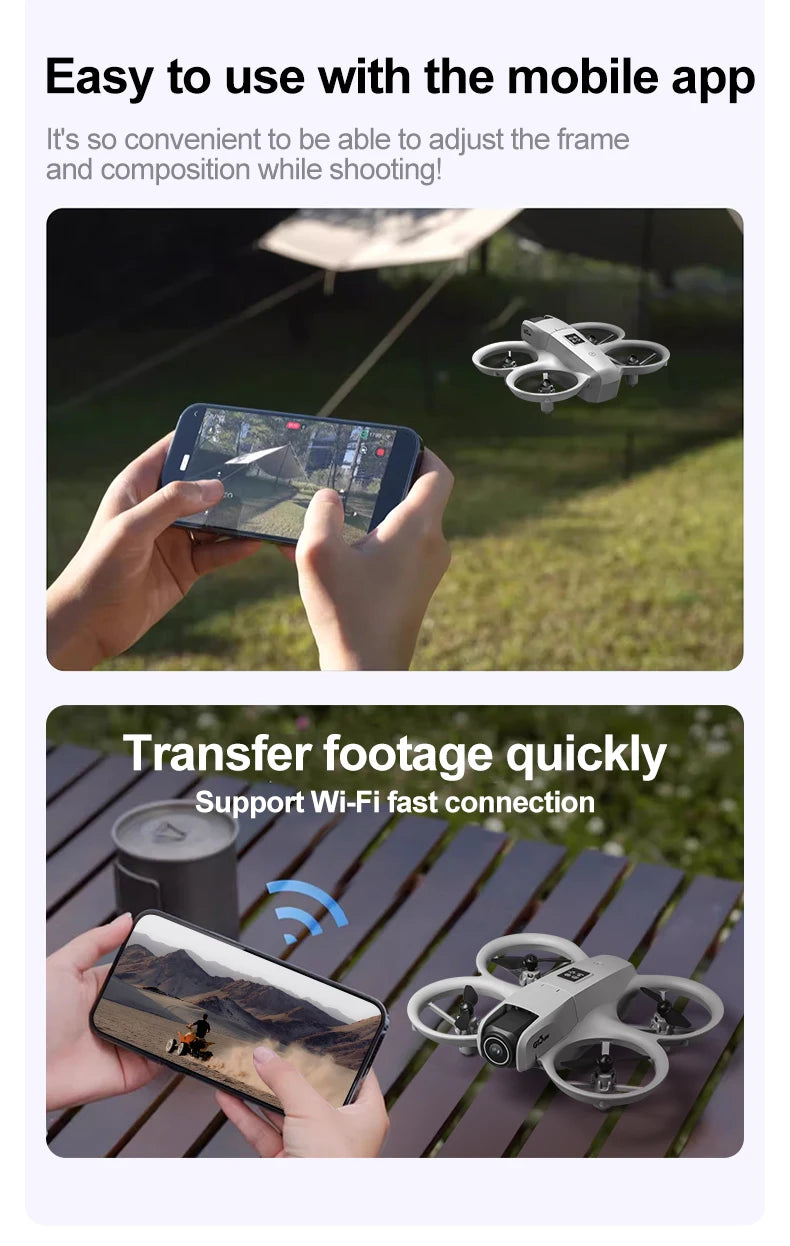 NEW GT3 Mini Foldable Drone With Lights 8k Aerial Photography Optical Flow Positioning 360° Obstacle Avoidance Helicopter Drone