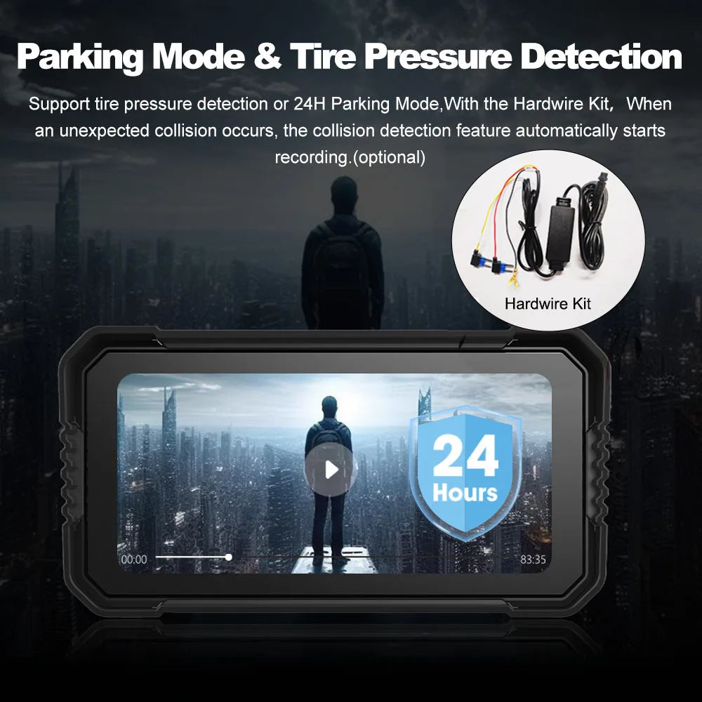 Freedconn Wireless CarPlay Android Auto 6.25 inch Carplay Motorcycle DVR Navigation GPS Digital Dashboard Display Screen