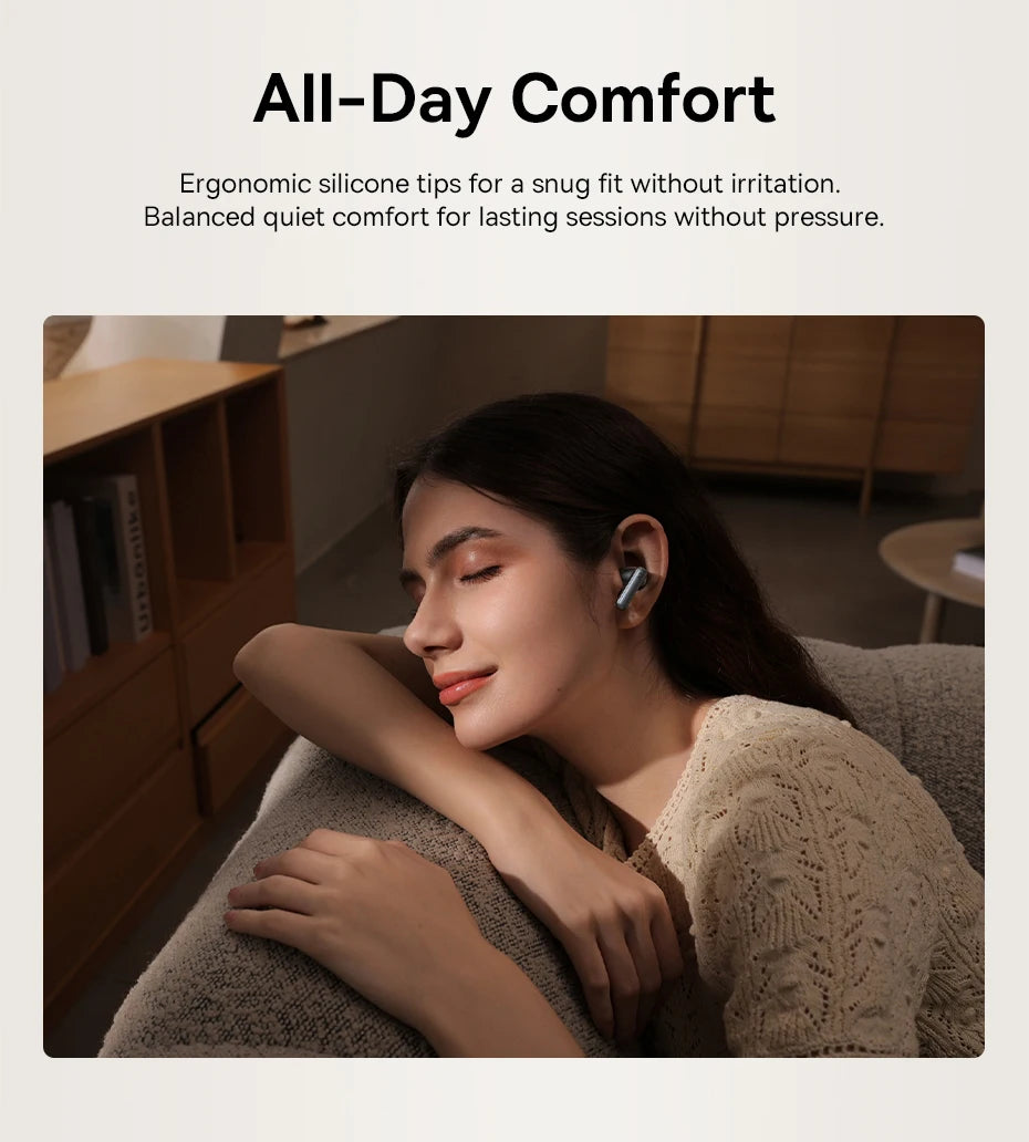 Baseus Bowie MP1 ANC Bluetooth 6.0 True Wireless Earbuds -55dB Adaptive Hybrid ANC Earphones Hi-Res LDAC 6-Mic ENC In-Ear buds