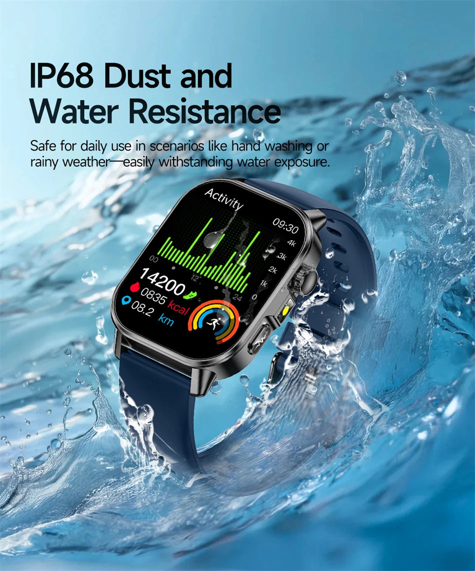 2026 New Health Nursing Grade Smart Watch Men Blood Lipid Uric Acid Tracker ECG+PPG Clock Bluetooth Call Smartwatches Men Women