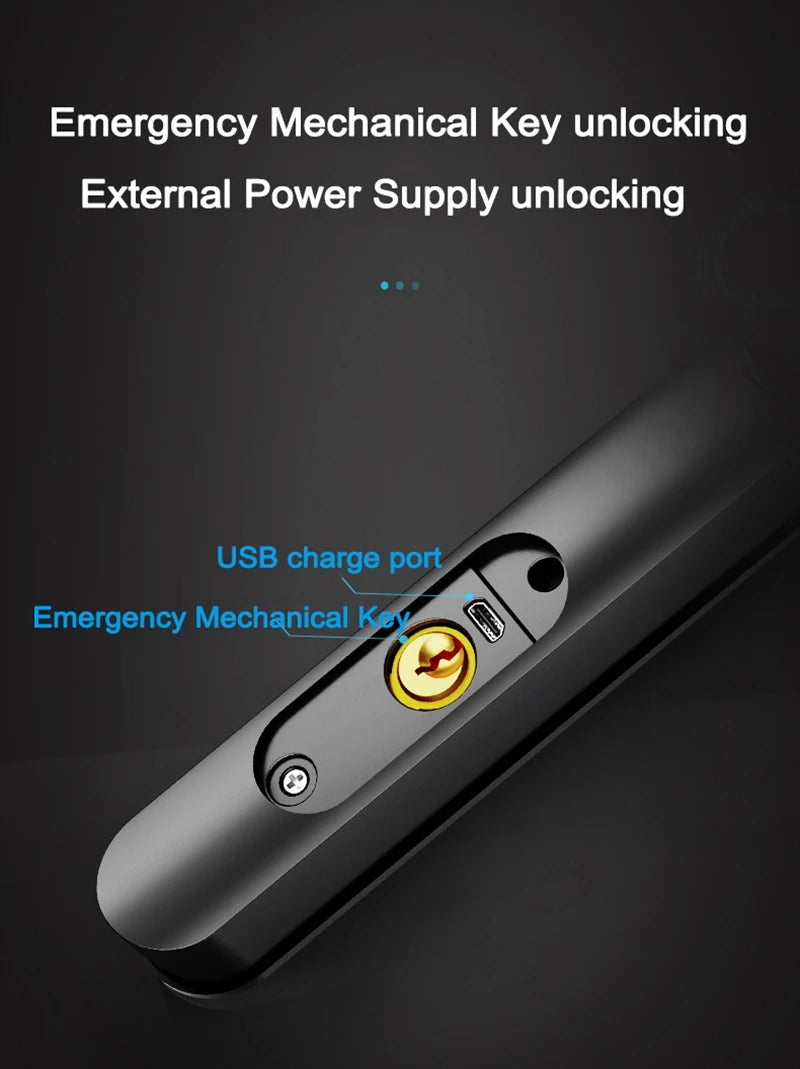 ZHDCOOKEY Fingerprint Biometric Slim Waterproof Smart Door Lock Aluminum RFID Card Password TTLock Electronic Sliding Door Locks
