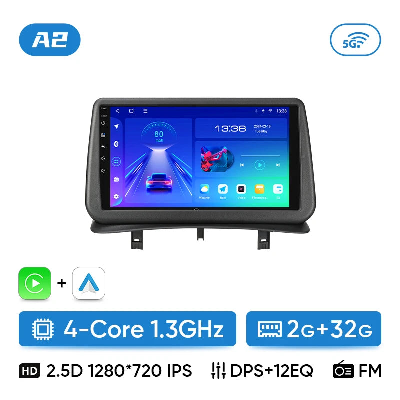 Ainavi Car Radio for Renault Clio 3 2005-2014 Wireless CarPlay Android Auto 4G Multimedia Player Navigation GPS 2din Autoradio