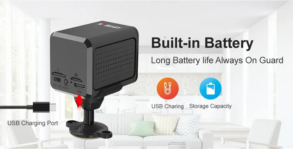 LS VISION 5MP Mini 4G Security Camera SIM Card Wireless Wifi Camera 3800mAh Camcorder PIR Human Detectioon Video Recorder Ubox