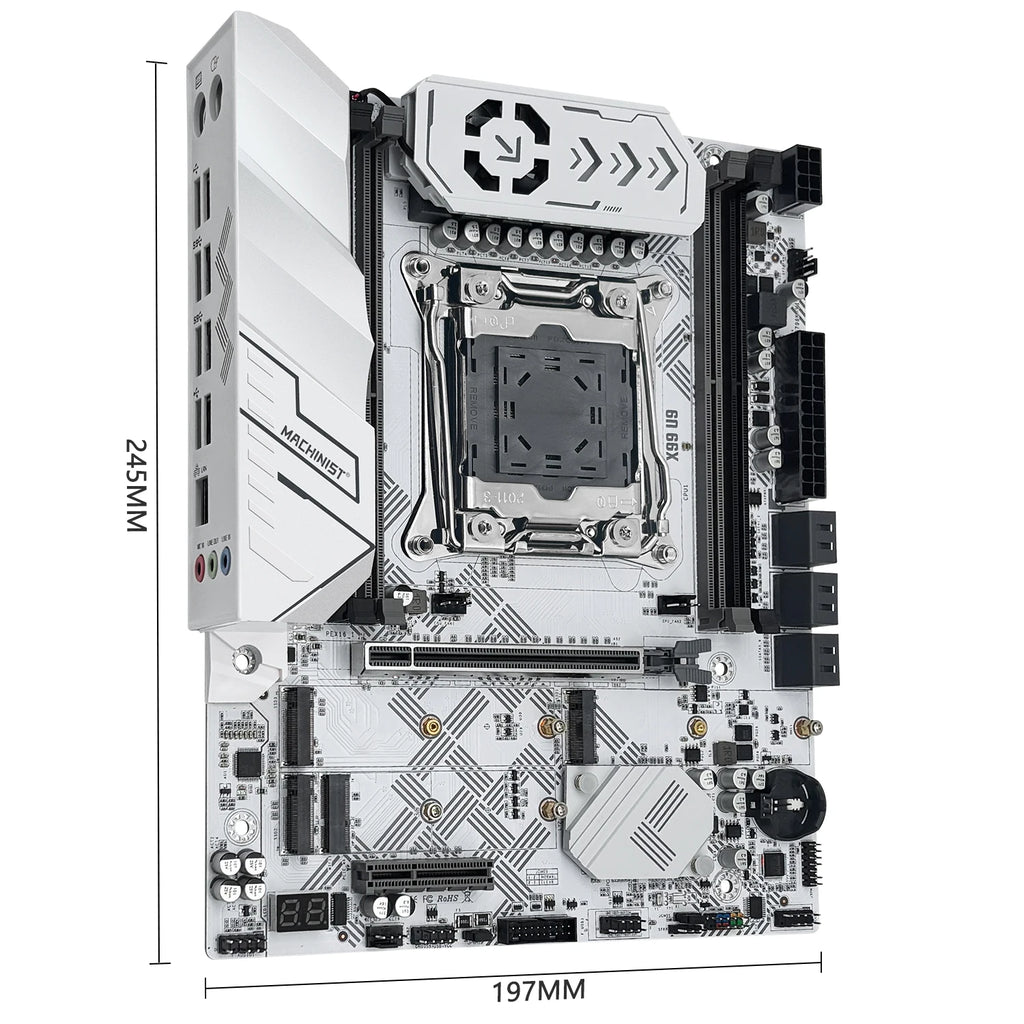 MACHINIST X99 U9 Motherboard Support TPM2.0 LGA 2011-3 Xeon E5 cpu DDR4 RAM C612 chip with 3*NVME M.2 slot SATA3.0 White armor