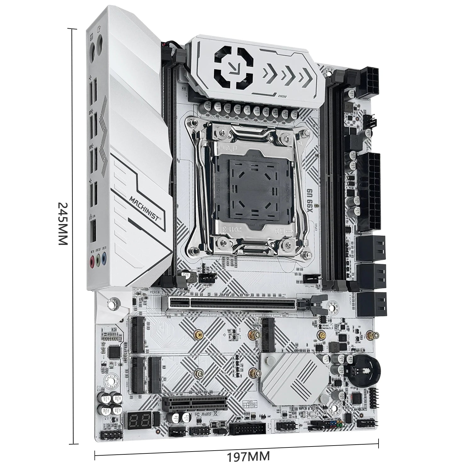 MACHINIST X99 U9 Motherboard Support TPM2.0 LGA 2011-3 Xeon E5 cpu DDR4 RAM C612 chip with 3*NVME M.2 slot SATA3.0 White armor