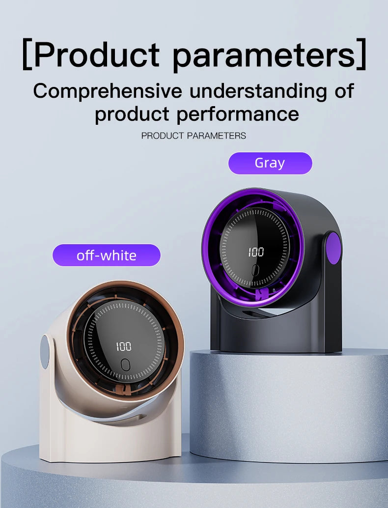 TINSOL New Desktop Electric Fan Air Circulator, Wireless Portable Home Silent Ventilator Suitable for Desktop Wall and Ceiling