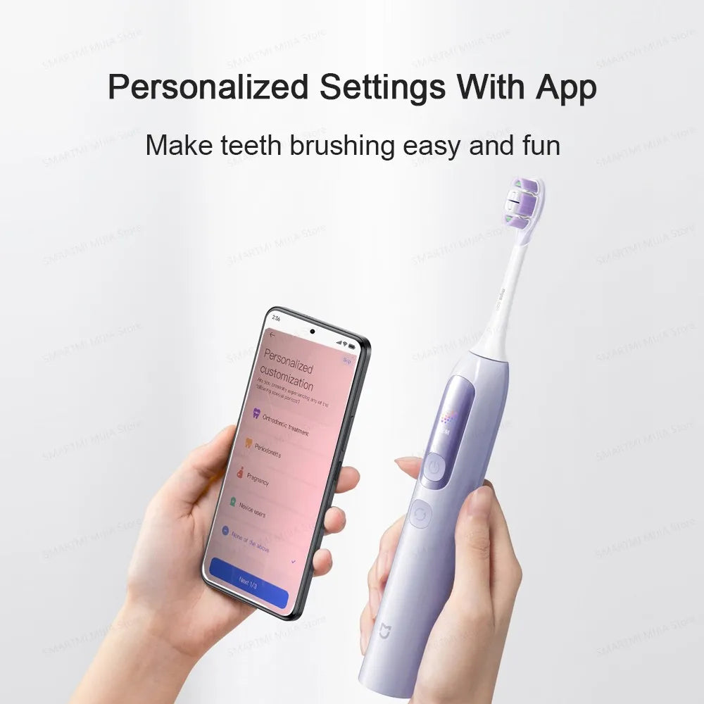 MIJIA Smart Servo-Oscillation Electric Toothbrush Pro,IPX8 Waterproof & Travel Lock,180-day long battery life,App Control