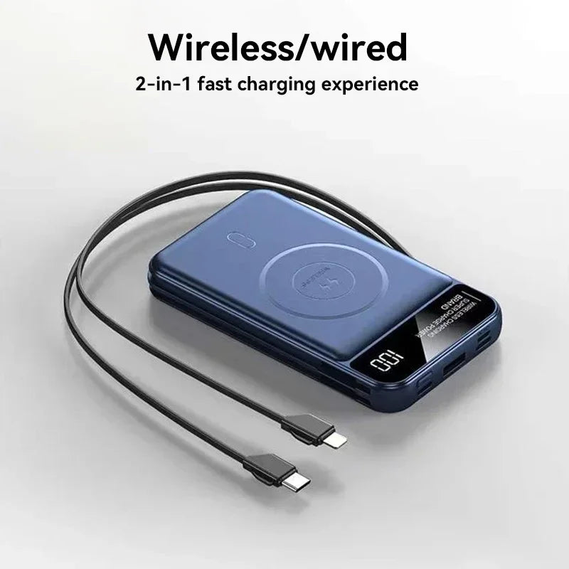 Lenovo Power Bank 50000mah Wireless Charging For Magsafe Magnetic Charging Built-in Wire Mobile Phone Battery For IPhone