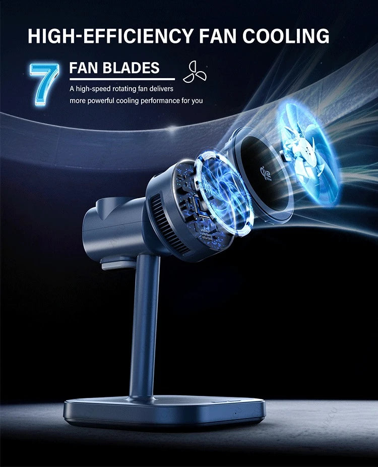 3 IN 1 Magnetic qi2 25W Wireless Charger Stand LED Light  Air Cooling Fast ChargingFor iPhone 17~12 Airpods Pro 3/2 Apple Watch
