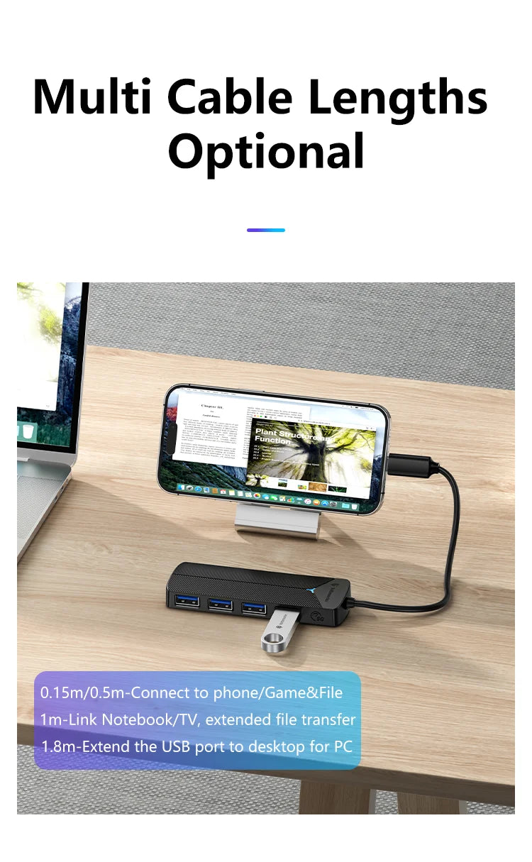 Yottamaster 5Gbps 4-in-1 USB3.0 Hub USB HUB Adapter Expansion Dock Ultra-Slim OTG Adapter Type C For PC iOS Computer Accessorie