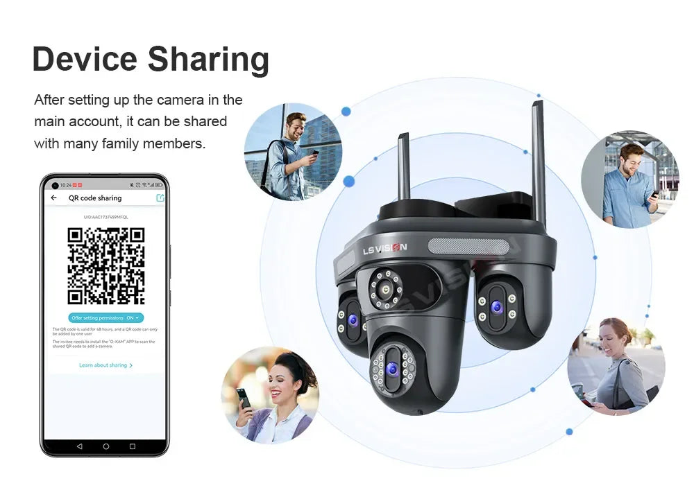 LS VISION 15MP Three Screens WiFi IP Camera Wireless Outdoor Three Lens PTZ Waterproof Human Auto Tracking Surveillance Cameras