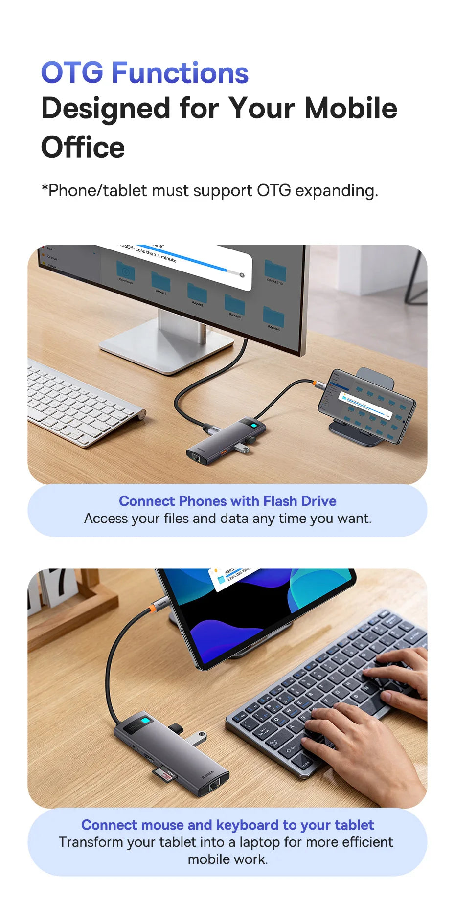 Baseus 4K 60Hz USB C Hub 3.1 USB Splitter Type C to HDMI-compatible RJ45 PD 100W Adapter for Macbook Air Pro M2 M1 Dock Station