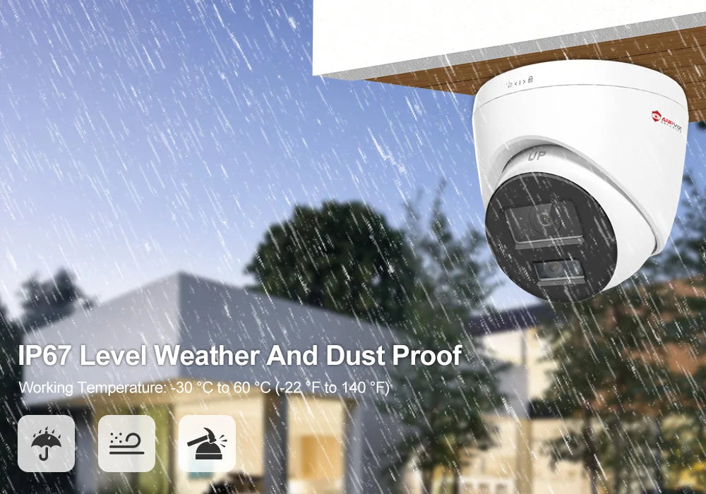 Anpviz 8MP 4K PoE IP Camera Outdoor Security Camera Color Night Vision Smart Motion Detection One-way Audio CCTV Camera H.265+
