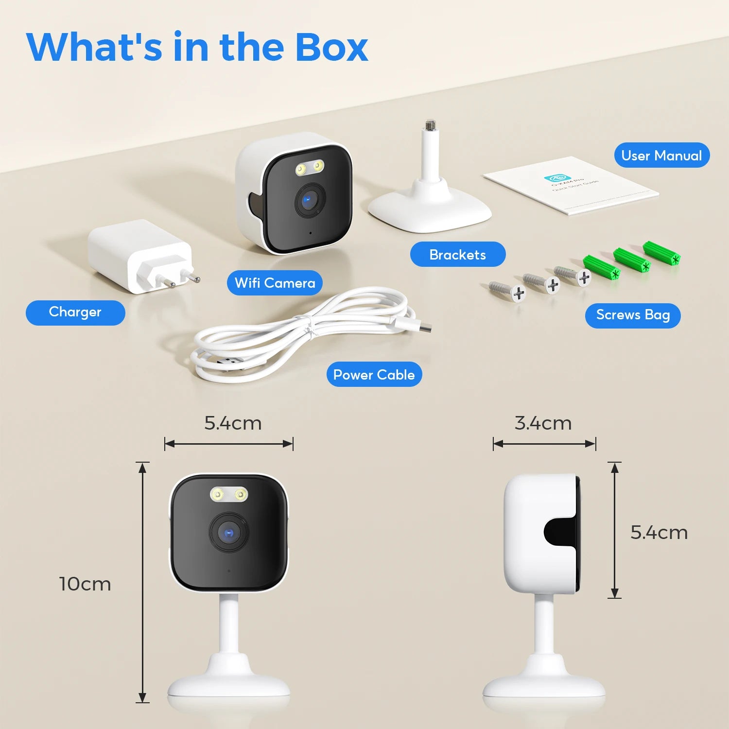 BESDER 5MP Mini Cube Camera Wifi Indoor Two Way Audio Human Detection Home 3MP CCTV Security IP Camera 2MP 5X Zoom O-Kam Pro APP