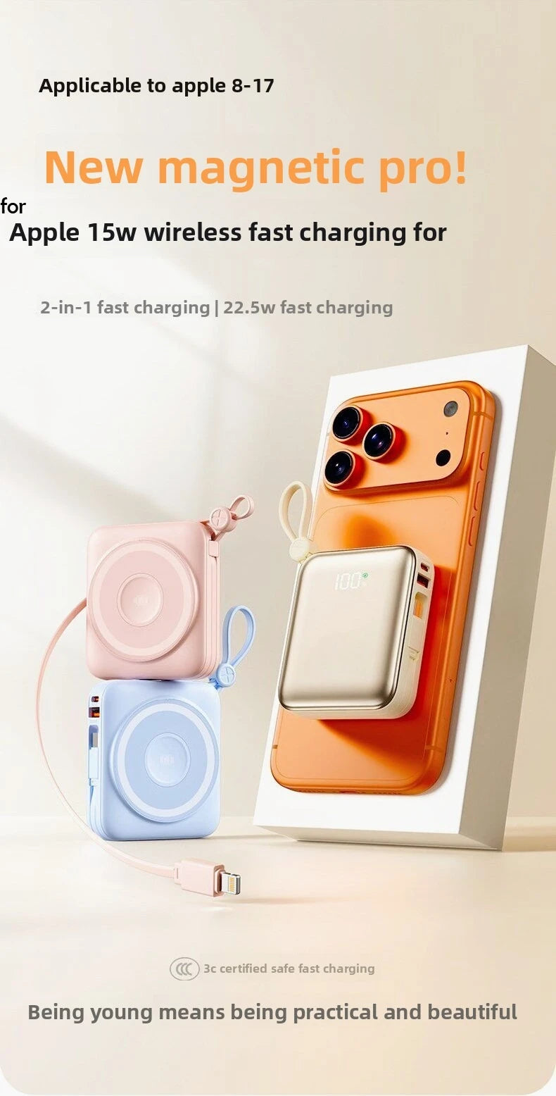 Taepiaai PD20W PowerBank Magnetic 20000mAh Portable Wireless Fast Charging PowerBank for Magsafe for IPhone Huawei Samsung Watch