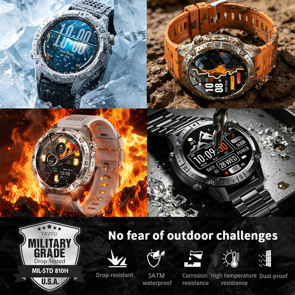 New Outdoor Offline GPS Map Smart Watch 2GB Memory AI Chat GPT Bluetooth Call 3ATM Waterproof AMOLED HD Men Sports Smartwatches
