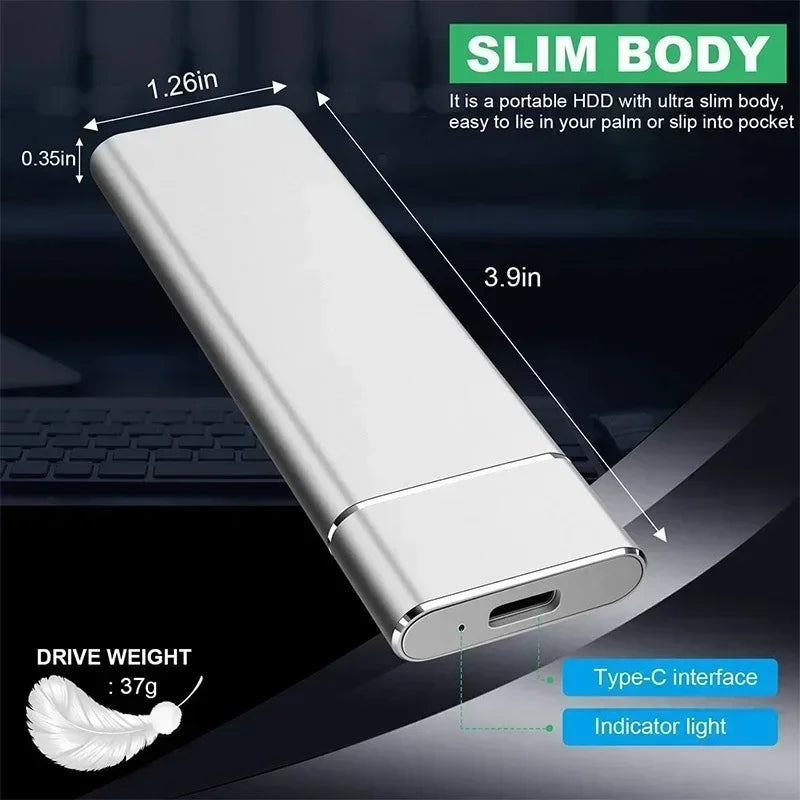 Mini USB Portable SSD 256TB 1TB 2TB High-speed Original Mass Storage SSD USB3.0 External Hard Drive for SSD Computer Laptop