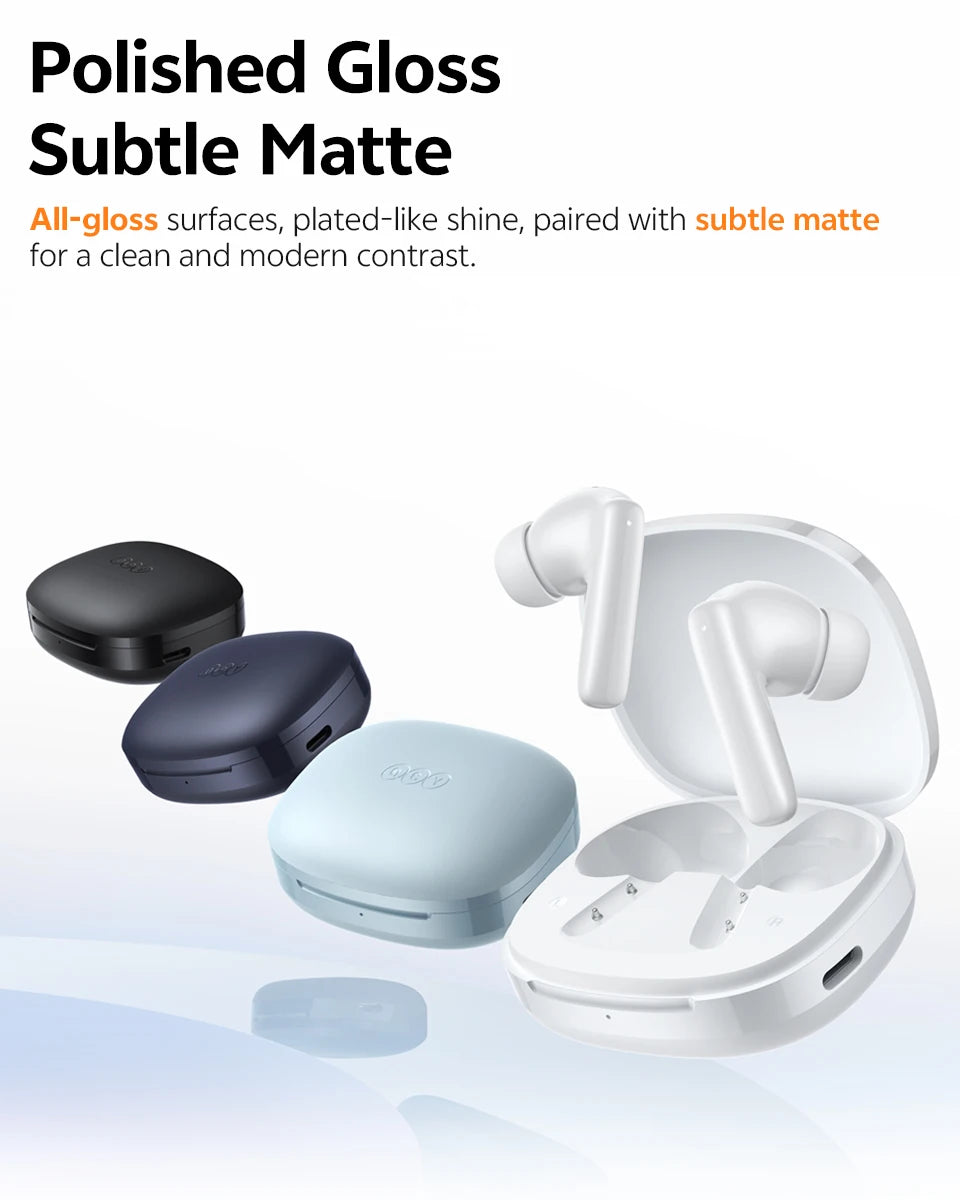 QCY T13 Pro HT23 Adaptive ANC Wireless Earbuds 13mm Drivers Powerful Bass 50dB Hybrid ANC Bluetooth 6.0 Earphones 6 Mics ENC 47H