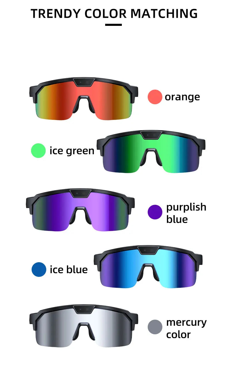 2026 New AI Sport Cycling Smart Glasses 80MP Camera 1200P HD Video Bluetooth 5.3WiFi Open Ear Riding Speaker Real-Time Translate