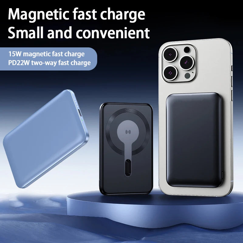Thin Wireless Power Bank Magnetic PD20W 5000mAh Portable Fast Charging External Battery for Magsafe For iPhone 16 15 14 13