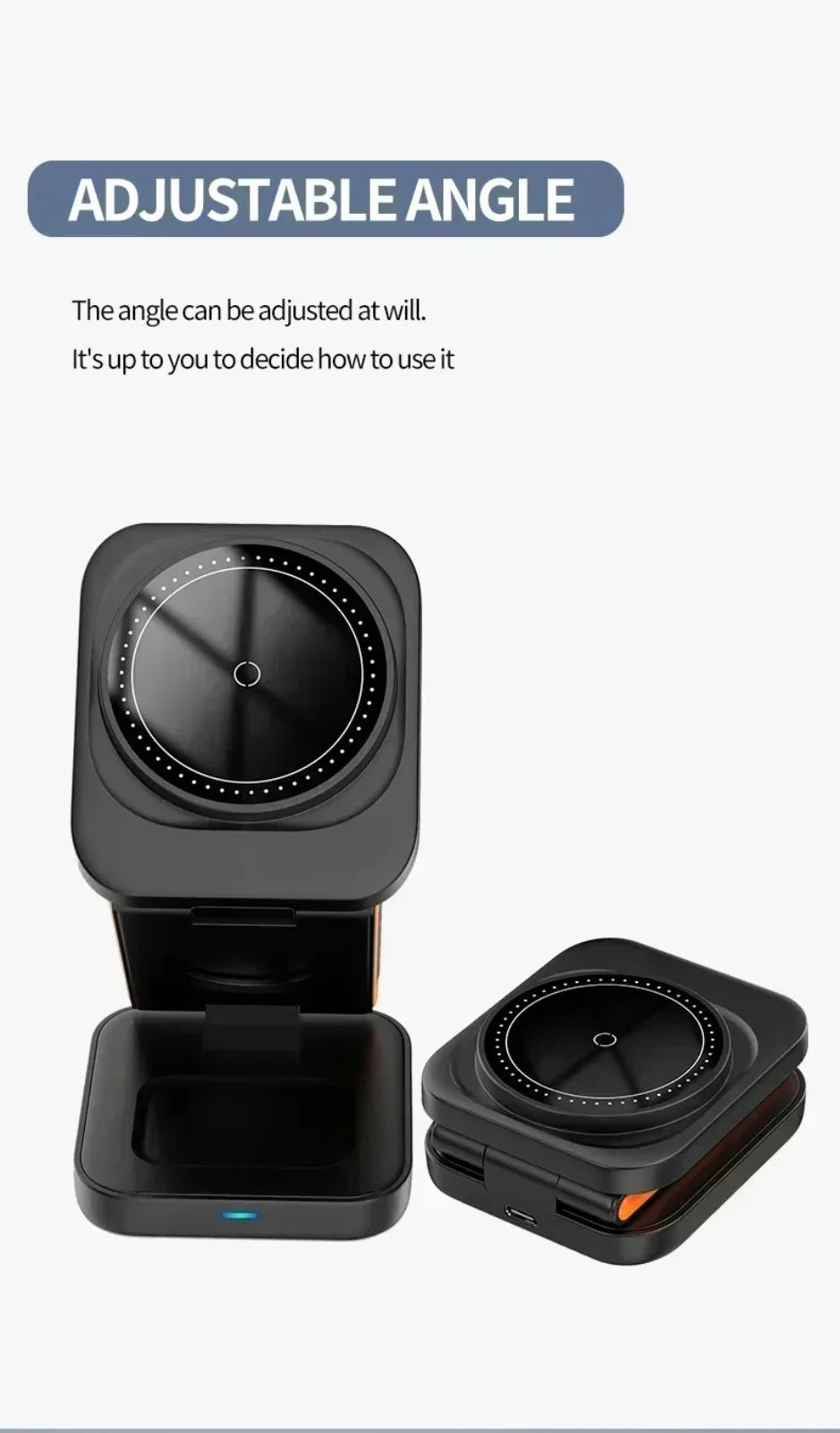 XIKCU 3 in 1 Foldable Charging Station Fast Magnetic Wireless Charger Stand for iPhone 16-12 Apple Watch 9 8 7 6 Airpods Pro