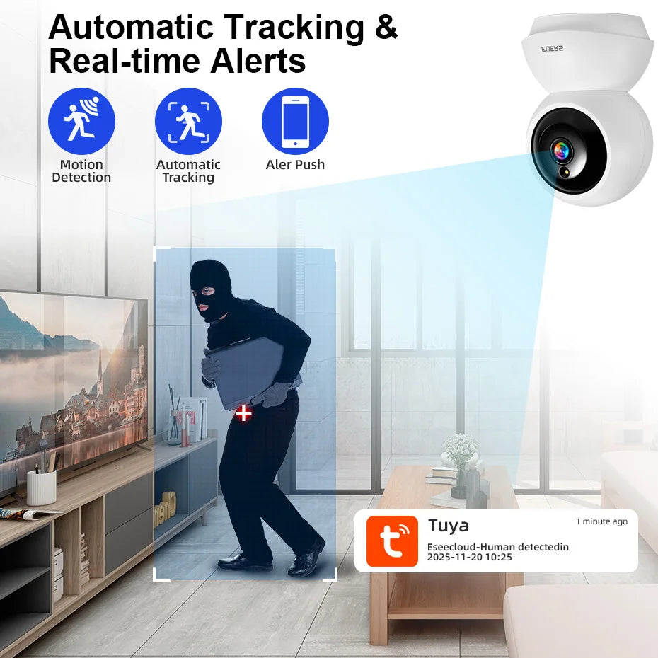 FUERS 5MP HD Indoor Security WIFI Camera For Baby Monitor Dog Camera Motion Detection Tuya Smart Home Works With Alexa