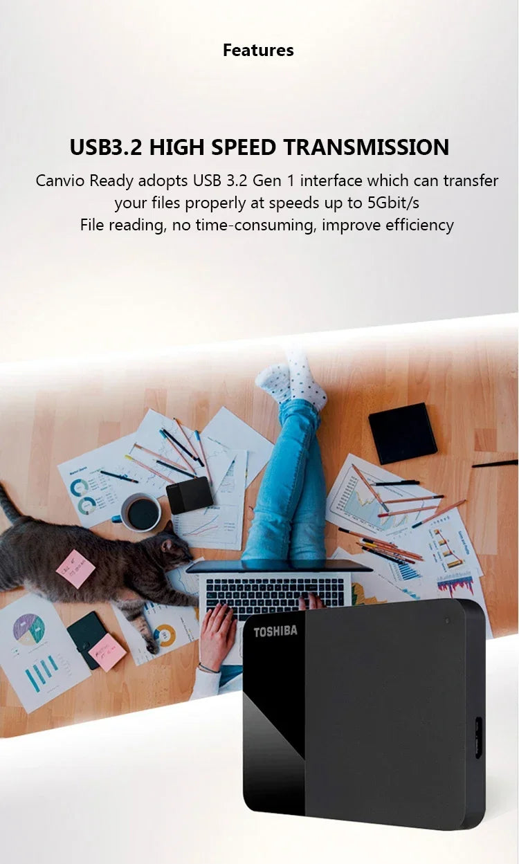 A3  A5 HDTB410YK3AA Canvio Basics For Toshiba 500GB 1TB 2TB Portable External Hard Drive USB 3.0, Black