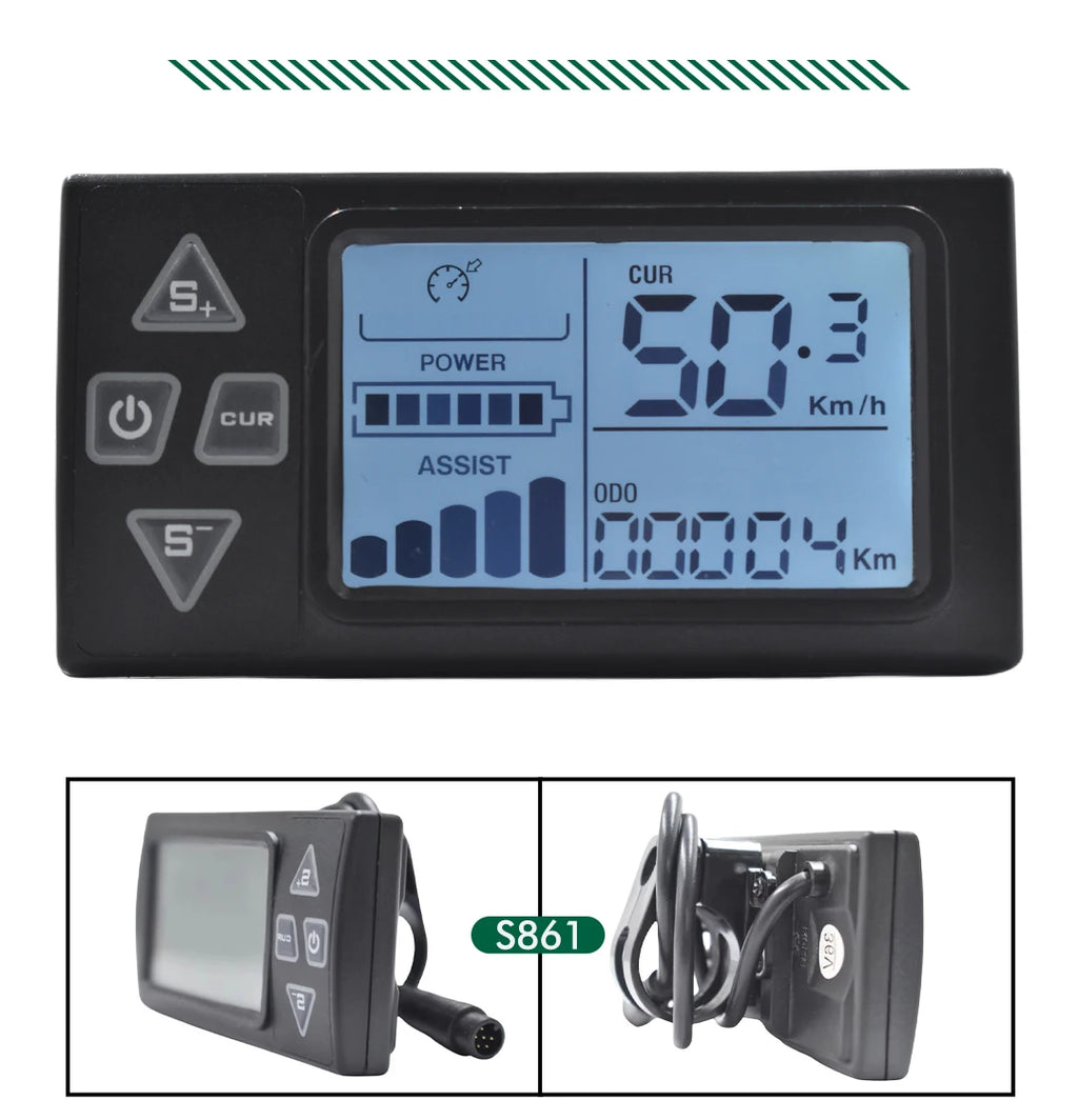 UART 2 Multifunctional LCD Screen Electric Bicycle Display Computer Bike Rainproof Speedometer Odometer Cycling Waterproof