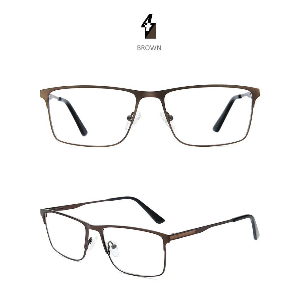 ZENOTTIC Titanium Progressive Prescription Glasses Men Square Anti Blue Light Photochromic Eyewear Optical Myopia Eyeglasses