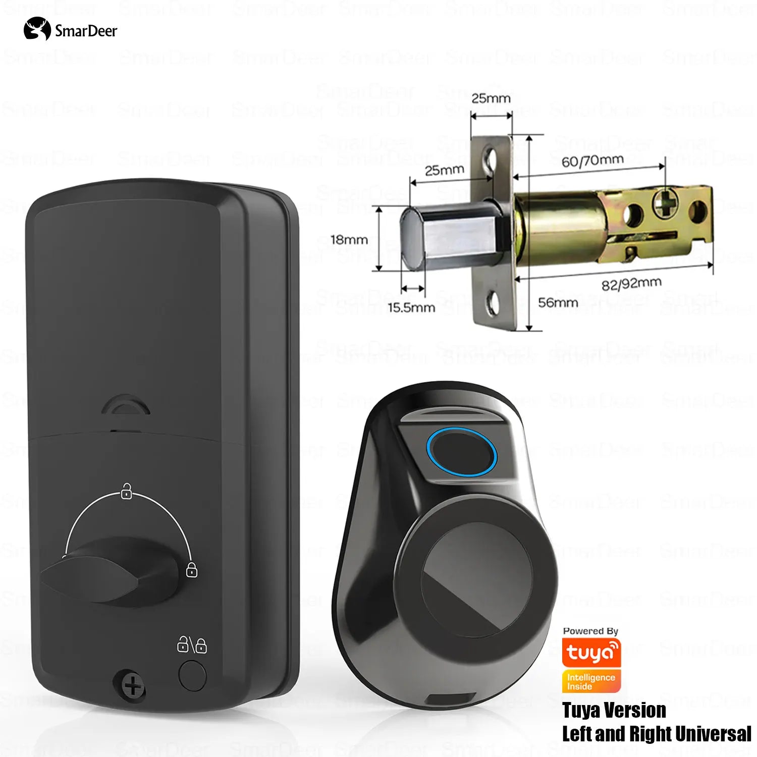 SmarDeer Electronic Lock for Tuya Smart Lock Keyless entry Digital Door Lock Smart Deadbolt with Fingerprint