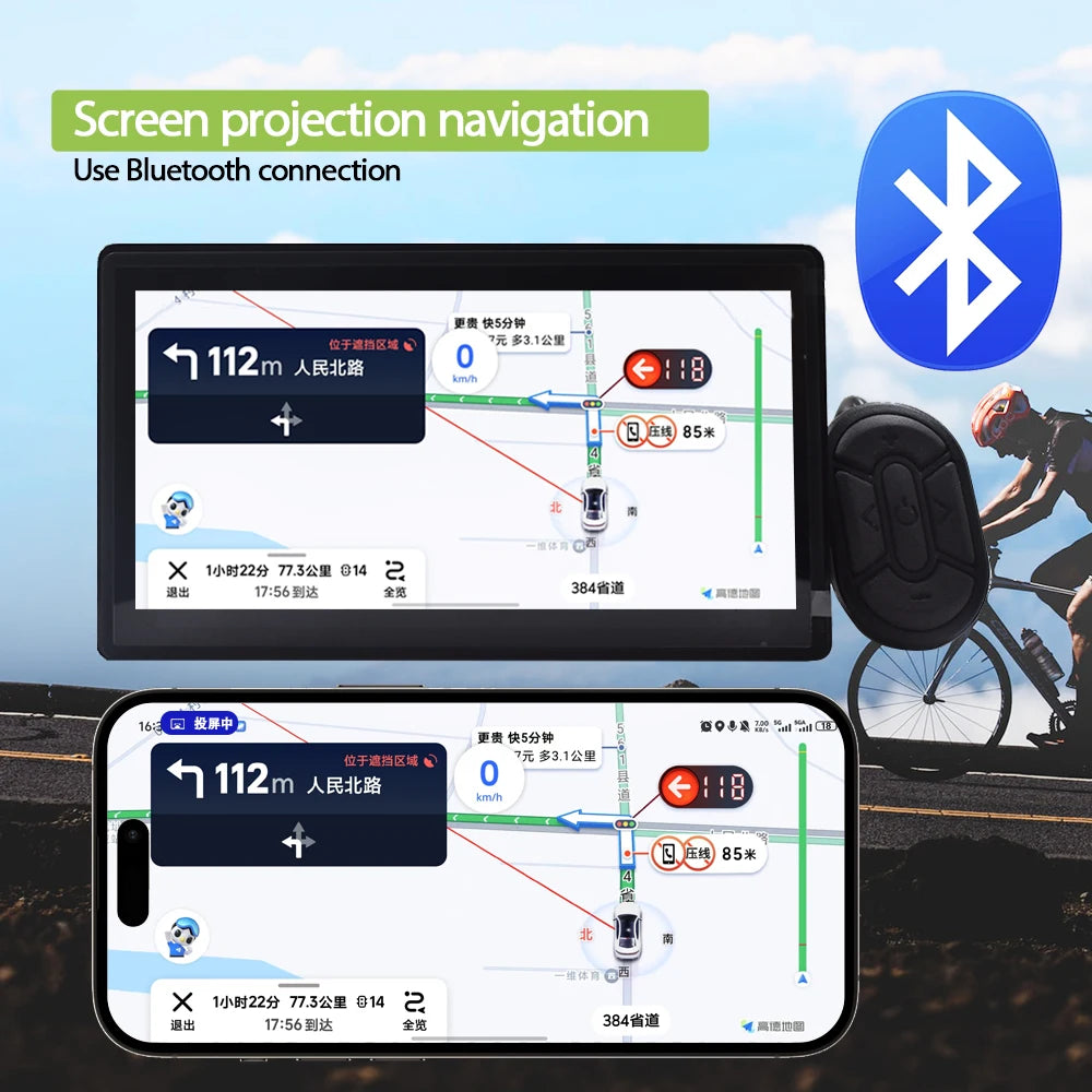H8 NEW【UART2】 Electric Bicycle Computer Screen projection navigation Digital Stopwatch Speedometer for Ebike Cyclling Odomete