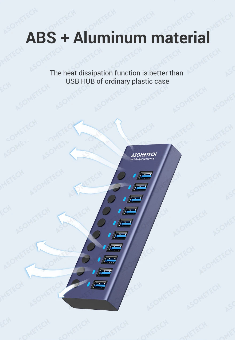 4/7/10 Ports Hub Usb 3 0 Multi USB Splitter with Switch Power Adapter Multi usb Extender for Laptop Accessories MacBook Splitter