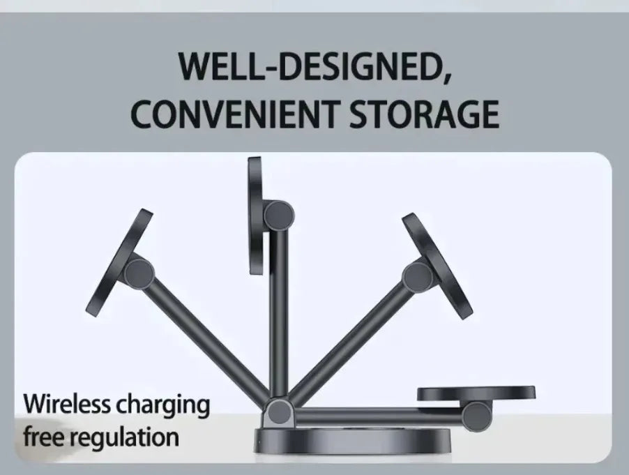 VIKEFON 3 in 1 qi2 Ice Cooling Magnetic Wireless Charger For Magsafe iPhone 16-12 Apple Watch 9 8 7 AirPods Pro2 Fast Charging