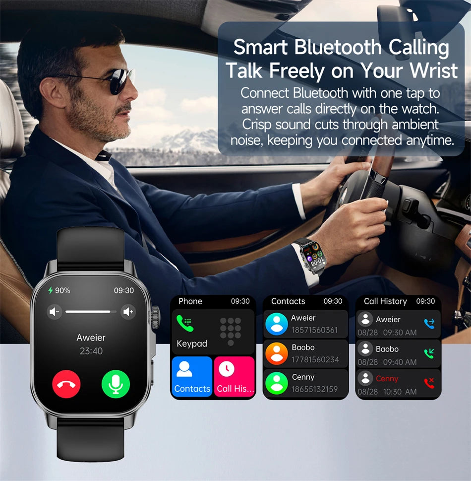 2026 New Health Nursing Grade Smart Watch Men Blood Lipid Uric Acid Tracker ECG+PPG Clock Bluetooth Call Smartwatches Men Women