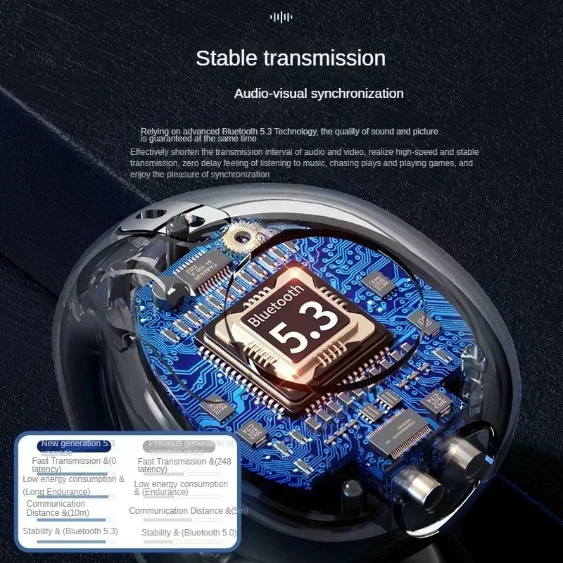 T75 Bluetooth headset 5.3 wireless bone conduction headset clip-on music sports game headset